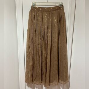 Her Destiny Gold Polkadot Midi Pleated Skirt